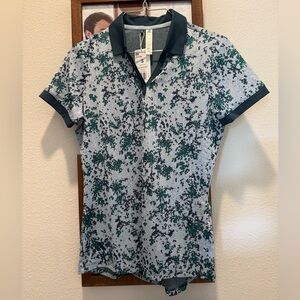 Adidas Green and Black Polo Shirt